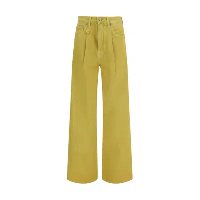 R13 Bicolor Cotton Jeans Denim In Yellow