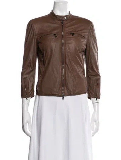 Pre-owned R13 Biker Jacket In Brown