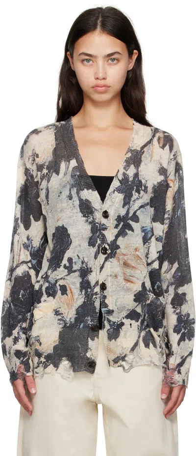 R13 Black & Off-white Boyfriend Cardigan