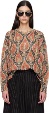 R13 Black & Red Printed Oversized Sweater In Multi