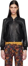 R13 Berlin Leather Bomber Jacket In Black
