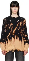 R13 Bleached Sweater In Bleached Black