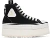 R13 Black Courtney Platform High Top Sneakers In Black