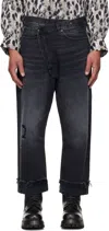 R13 Black Crossover Jeans In Black