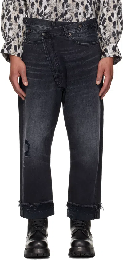 R13 Black Crossover Jeans