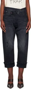 R13 Black Crossover Jeans In Jake Black