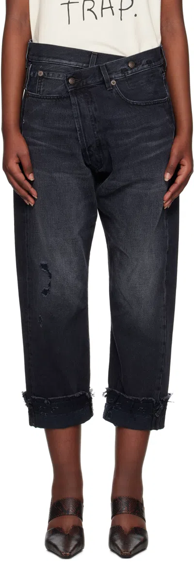 R13 Black Crossover Jeans In Jake Black