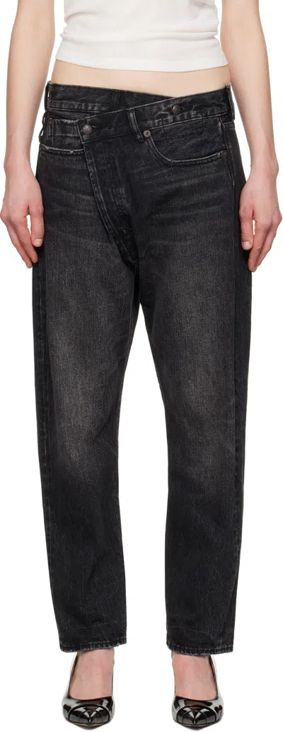 R13 Black Crossover Jeans In Kessair Black