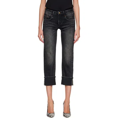R13 Jeans Boystraight Noir Atlas In Black