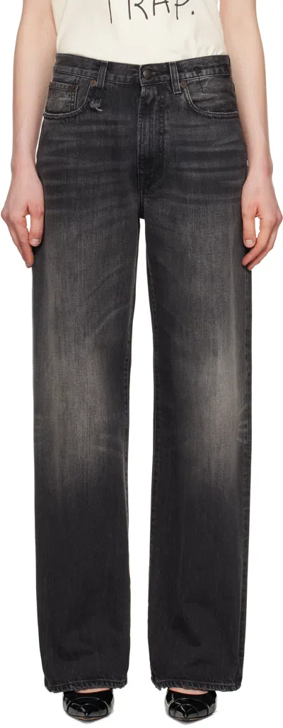 R13 Black D'arcy Loose Jeans In Wilson Black