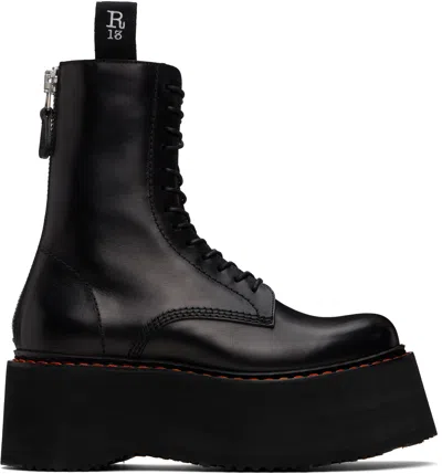R13 Black Double Stack Boots