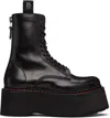 R13 Platform Leather Ankle Boots In Black