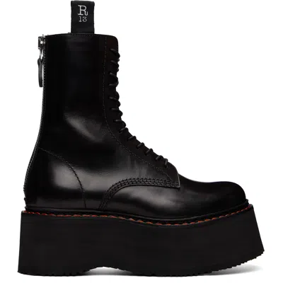 R13 Black Double Stack Boots