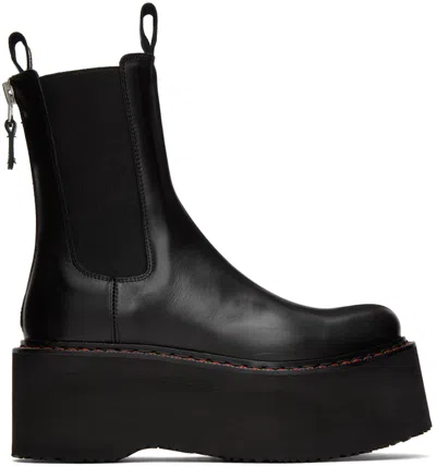 R13 Black Double Stack Boots