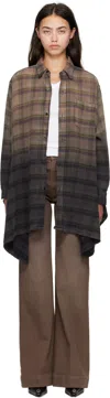 R13 Black Draped Front Shirt In Multi