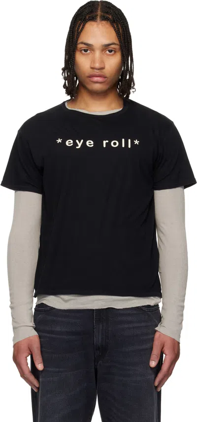R13 Black 'eye Roll' Boy T-shirt