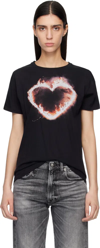R13 Black Flaming Heart Boy T-shirt