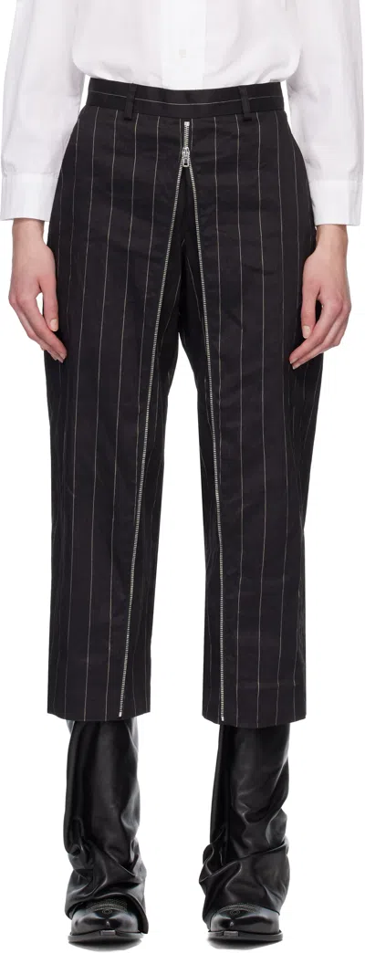 R13 Black Front Zip Trousers