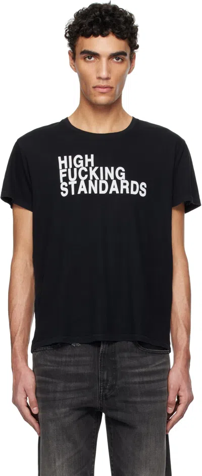 R13 Black 'high F Standards' Boy T-shirt