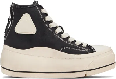R13 Flatform High-top Sneakers In Black