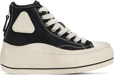 R13 BLACK KURT HIGH TOP SNEAKERS