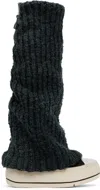 R13 Black Kurt High Top Warmer Sneakers In Washed Black Half Ca