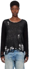 R13 Black Layered Sweater In Black On Ecru