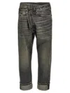 R13 Black Leyton Crossover-front Jeans In Black