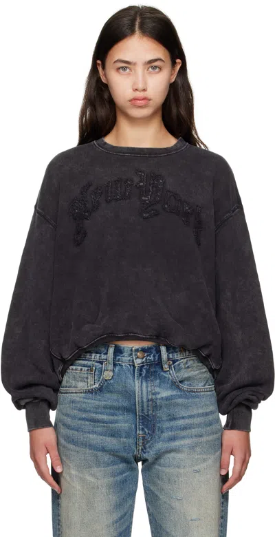 R13 New York Balloon Crewneck Sweatshirt In Black