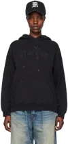 R13 Black 'new York' Hoodie In Acid Black
