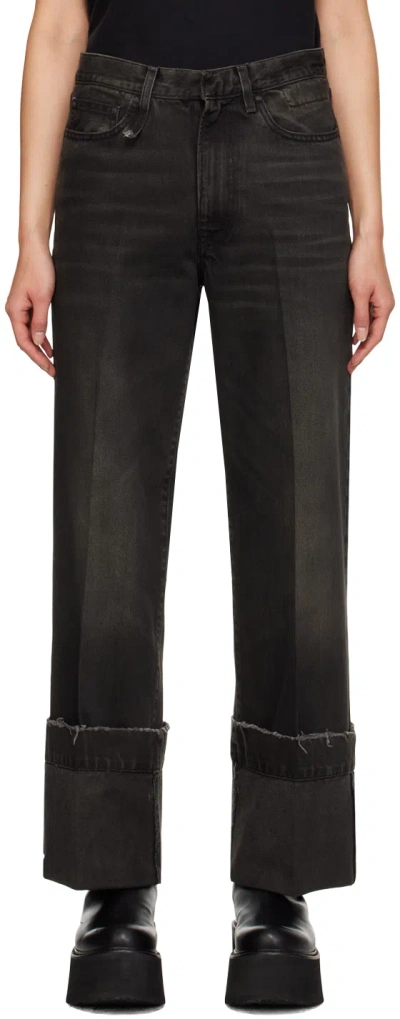 R13 Black Nina Jeans In Vintage Boyd Black