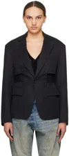 R13 Black Oversized Blazer In Black