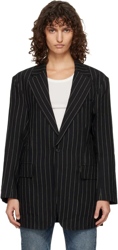 R13 Black Oversized Ragged Blazer