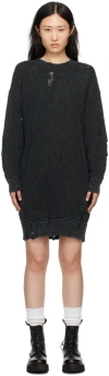 R13 BLACK OVERSIZED SWEATER MIDI DRESS