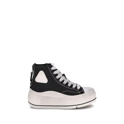 R13 BLACK POLYETHYLENE HIGH TOP SNEAKERS