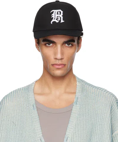 R13 Black '' Baseball Cap In Black W/ White