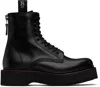 R13 Black Single Stack Boots In Black