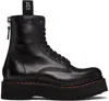 R13 Platform Leather Ankle Boots In Black