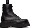 R13 Black Single Stack Boots In Black