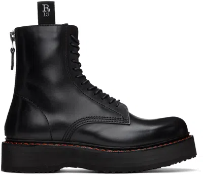 R13 Black Single Stack Boots