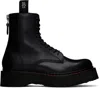 R13 Black Single Stack Boots In Black