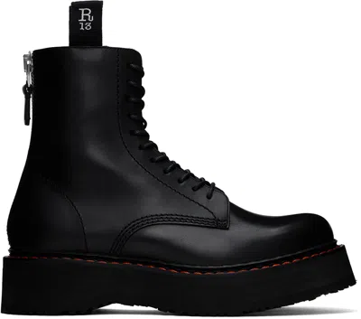 R13 Black Single Stack Boots