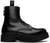 R13 Black Single Stack Boots In Black
