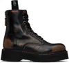 R13 Black Single Stack Boots In Remove