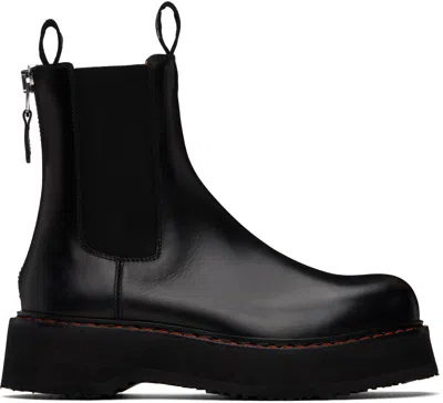 R13 Black Single Stack Chelsea Boots