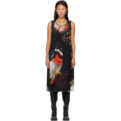 R13 Black Sleeveless Midi Dress In Multicolor On Black