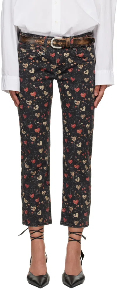 R13 Black Straight-leg Boy Jeans