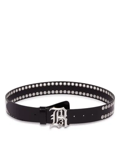 R13 Black Studded Belt