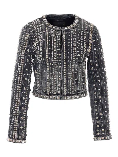 R13 Black Studded Hook Denim Jacket
