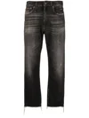 R13 Damon Pleated High Waist Wide Leg Jeans In Black